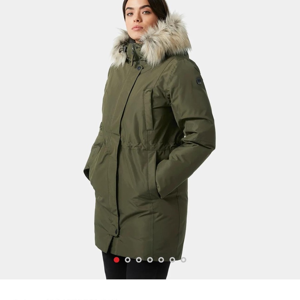 NWOT Helly Hansen Women's Olive Parka with Faux Fur Trim